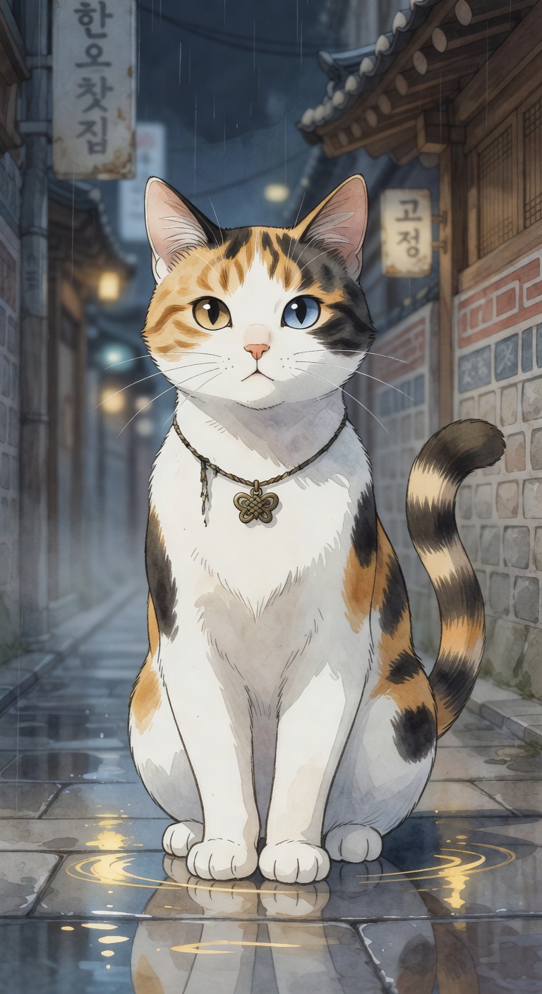 Cello the calico cat character art