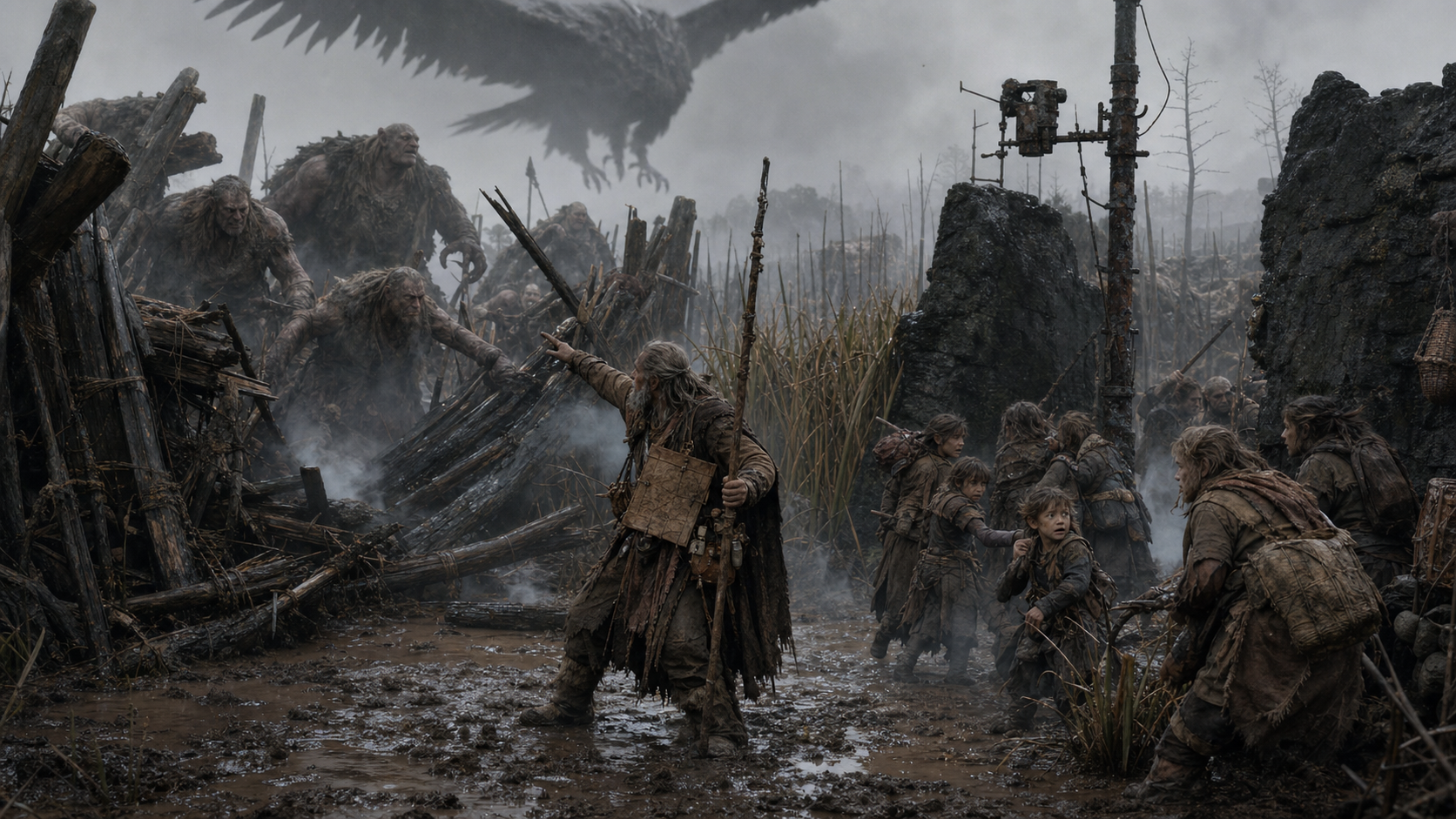 Post-human tribe near giant remains
